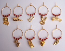 wedding wine glass charms